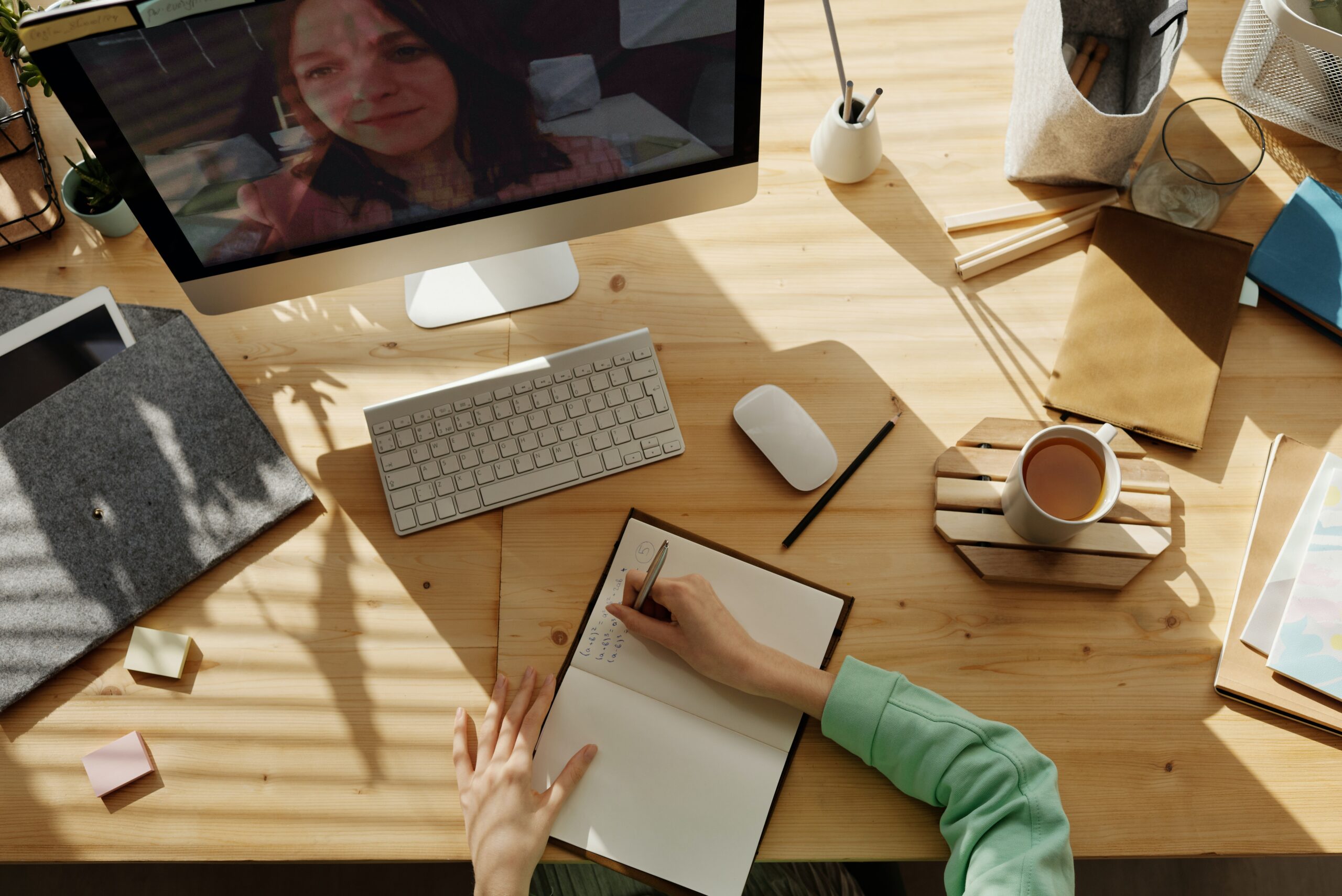 Student engaging in online learning on their computer