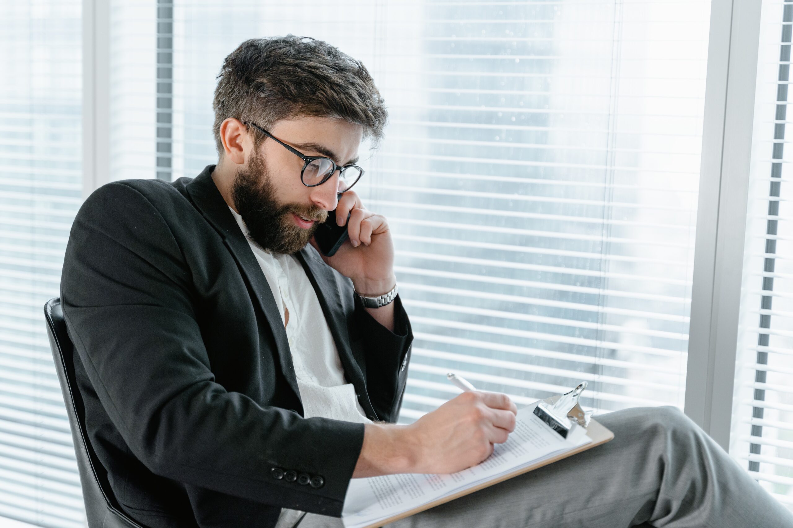 Man taking notes