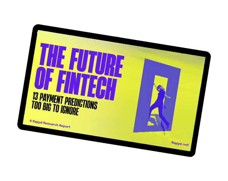 A woman walks through a doorway into the Future of Fintech.