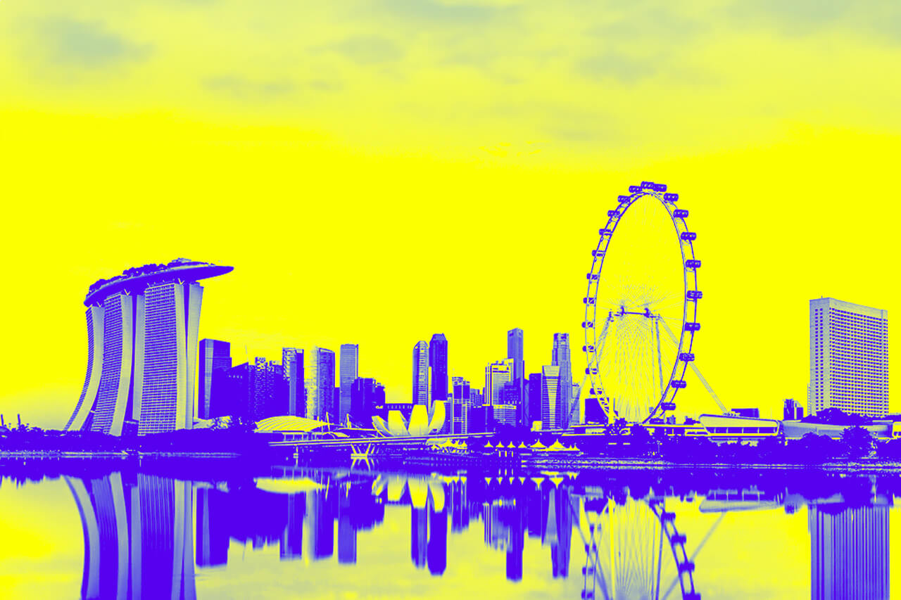 Singapore skyline with many towers